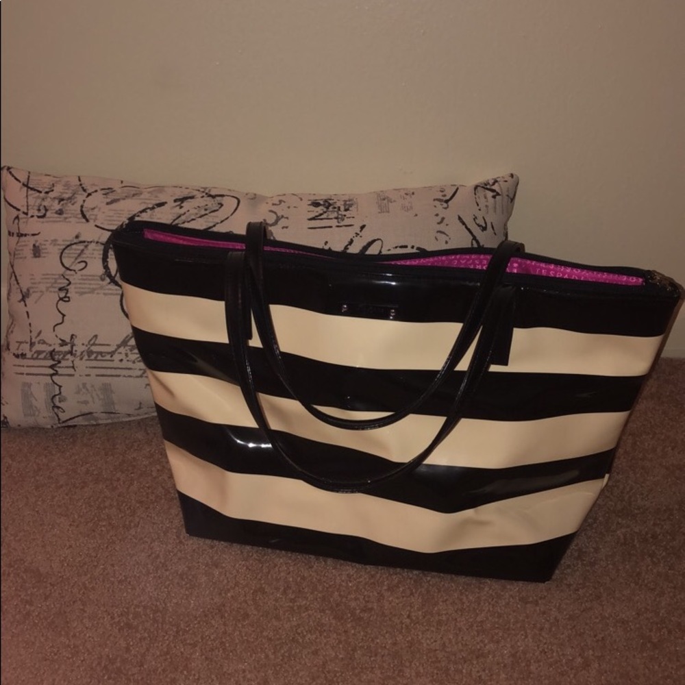Kate Space Black and White Striped bag